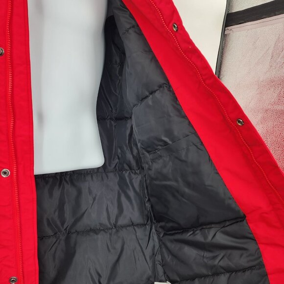 AMAZON‎ ESSENTIALS Men's Red Hooded Winter Utility Jacket L NWT - Picture 9 of 11
